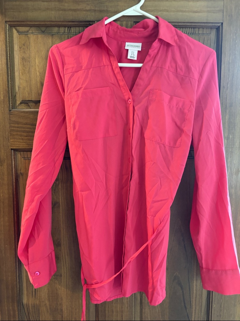 Motherhood Maternity Hot Pink Button-Down Maternity Shirt
